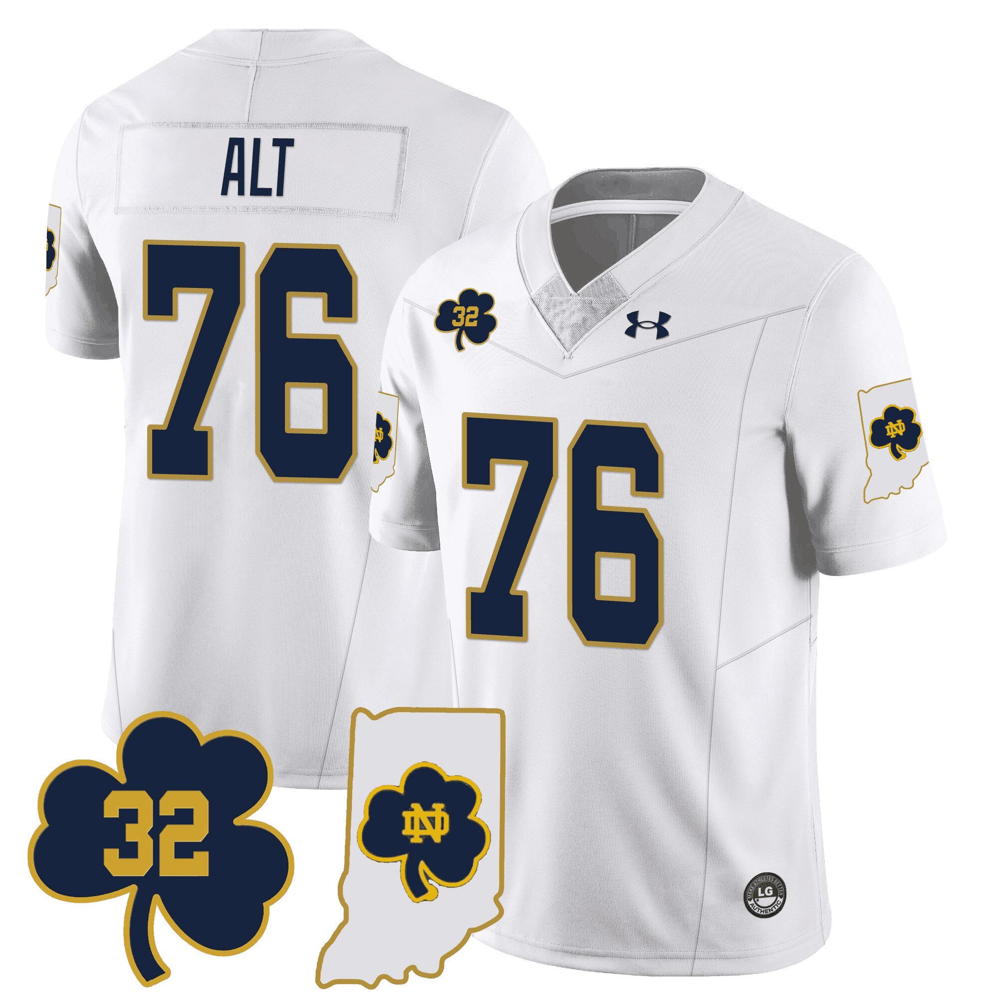 Men Notre Dame Fighting Irish #76 Alt White 2024 Vapor Limited NCAA Jersey->indianapolis colts->NFL Jersey